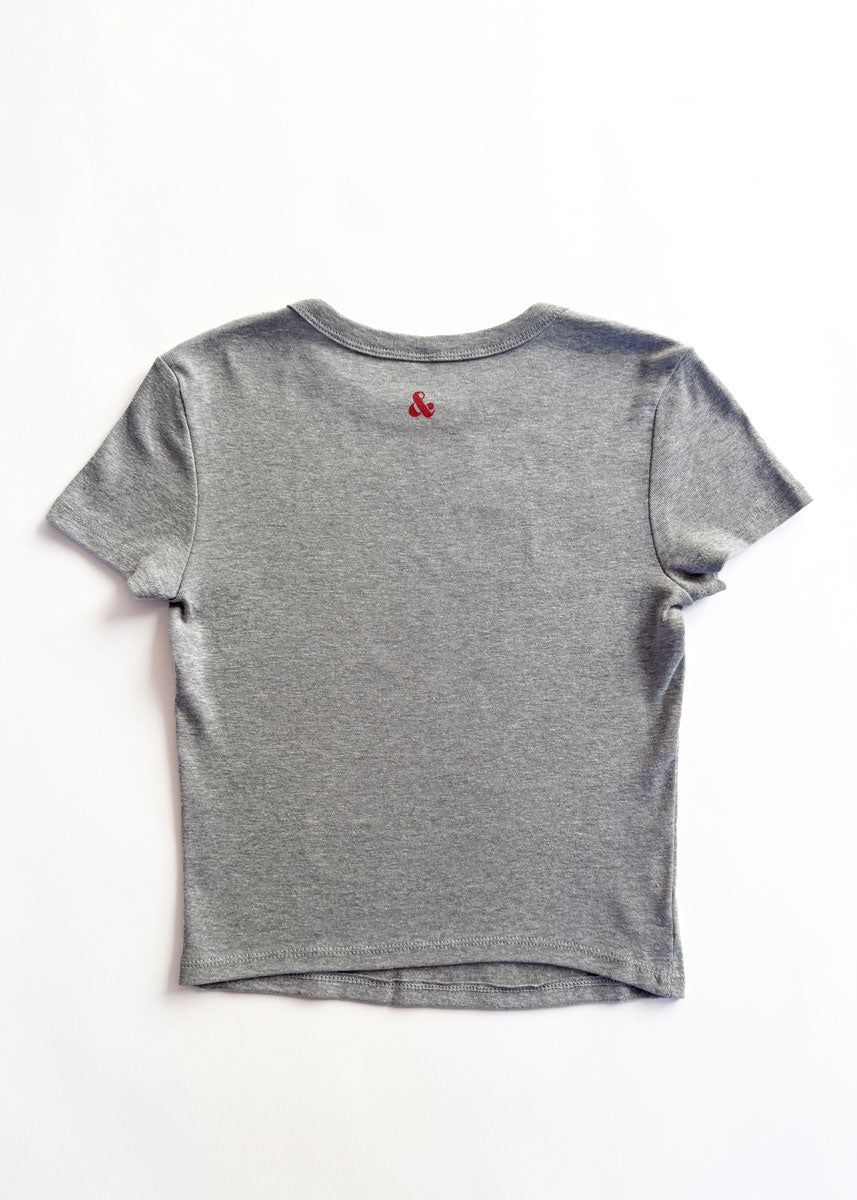 The Big Apple Baby Tee - Heather Grey