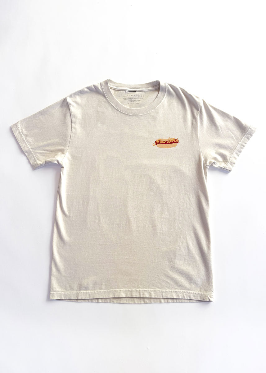 NYC Hot Dog Stand Unisex Tee - Natural