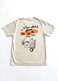 NYC Hot Dog Stand Unisex Tee - Natural