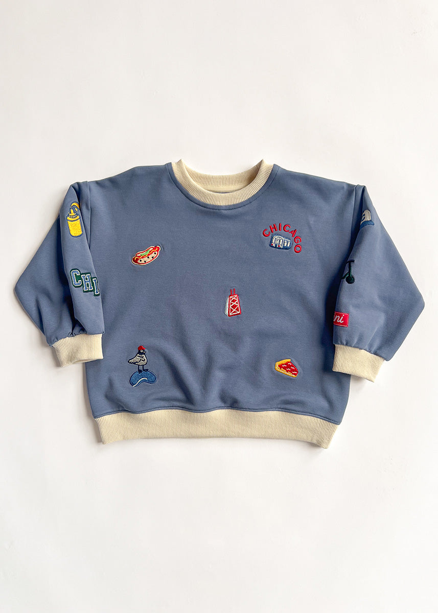 Chi Embroidered Icons Oversized Sweatshirt