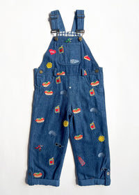 Chi Icons Embroidered Denim Overalls