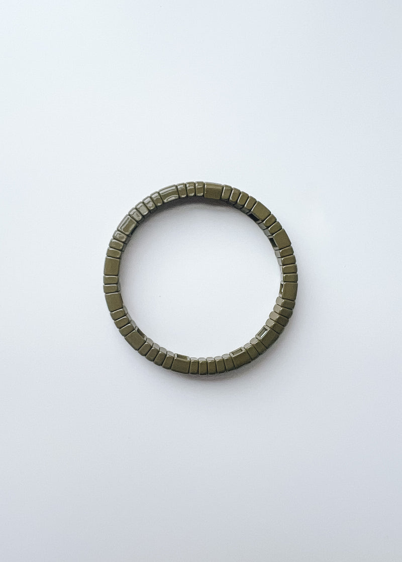 Mini Round Single Bracelet - Olive