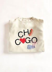 Chicago Love Mock Neck Sweatshirt - Cream