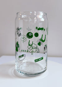 Chicago Lucky Icons Can Glass