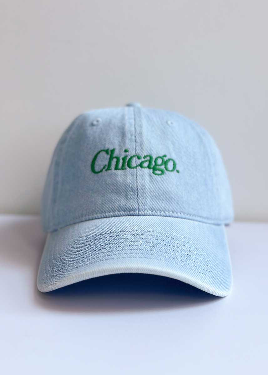 Chicago. Dad Hat - Denim & Green