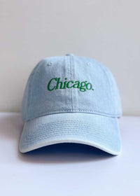 Chicago. Dad Hat - Denim & Green