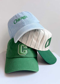 Chicago. Dad Hat - Denim & Green