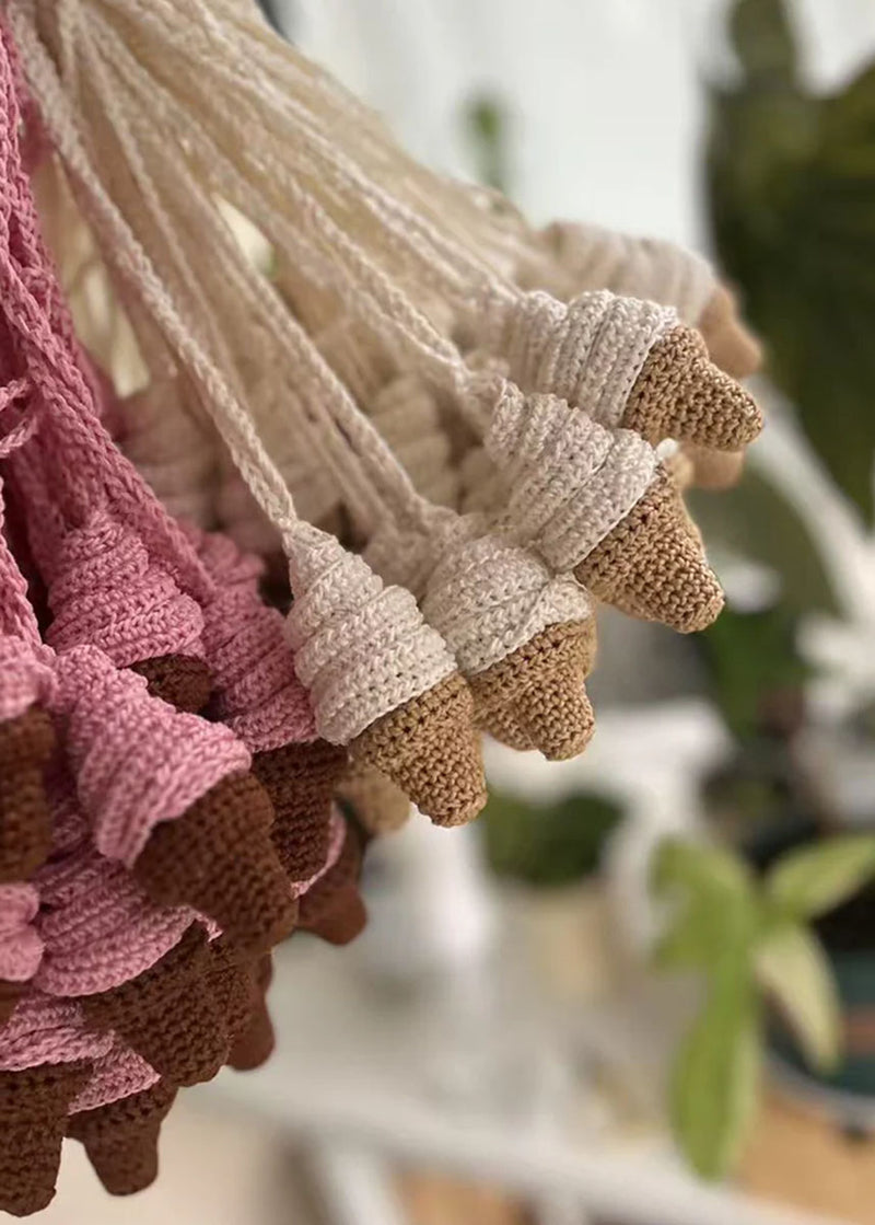 Crochet Bag Charm - Ivory Ice Cream