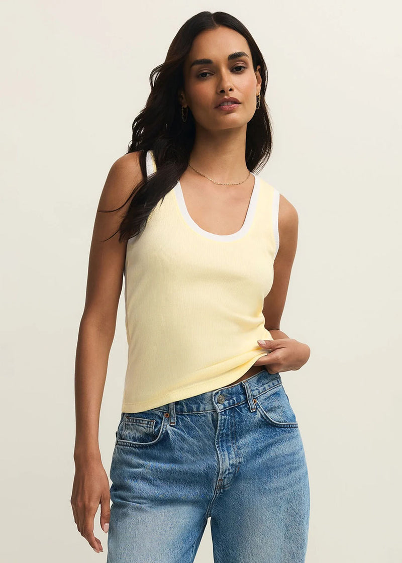 Sirena Colorblocked Rib Tank - Pineapple