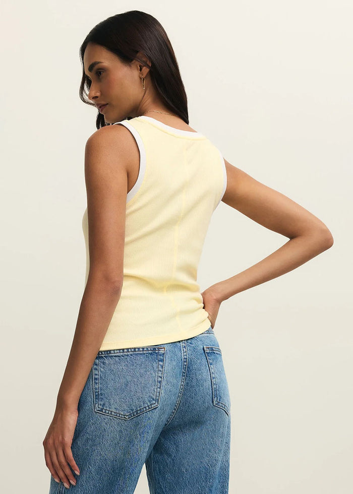 Sirena Colorblocked Rib Tank - Pineapple