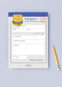 Tiny Town Play Notepad - Police Ticket