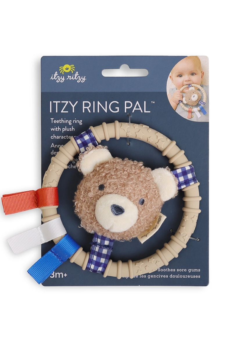 Itzy Teething Ring Pal - Taupe Bear