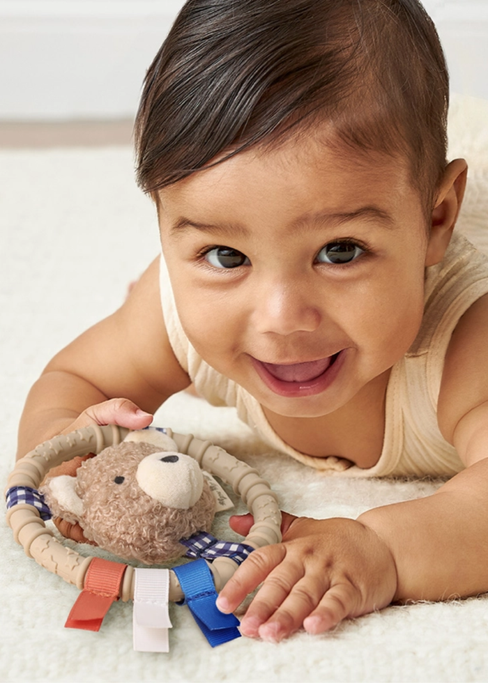 Itzy Teething Ring Pal - Taupe Bear