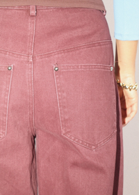 Izzie Barrel Pants - Burgundy