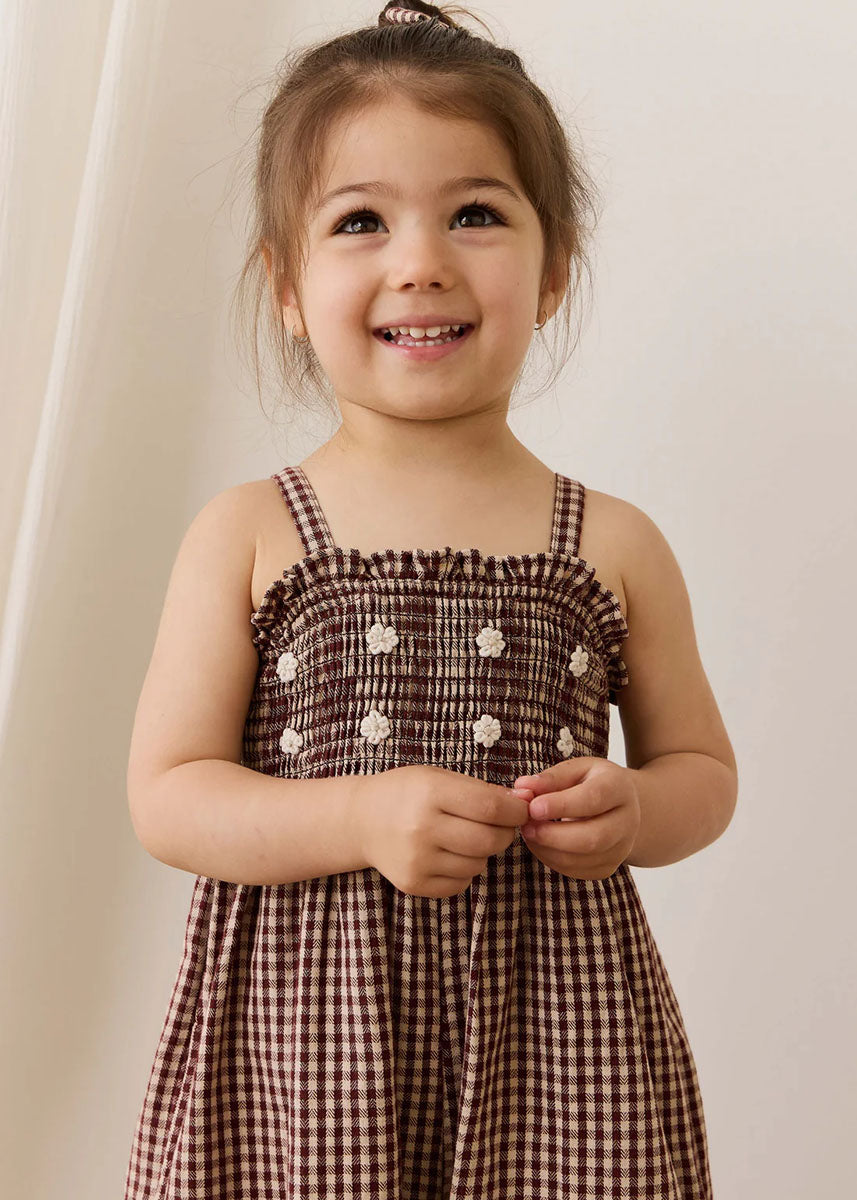 Solenne Playsuit - Cinnamon Gingham