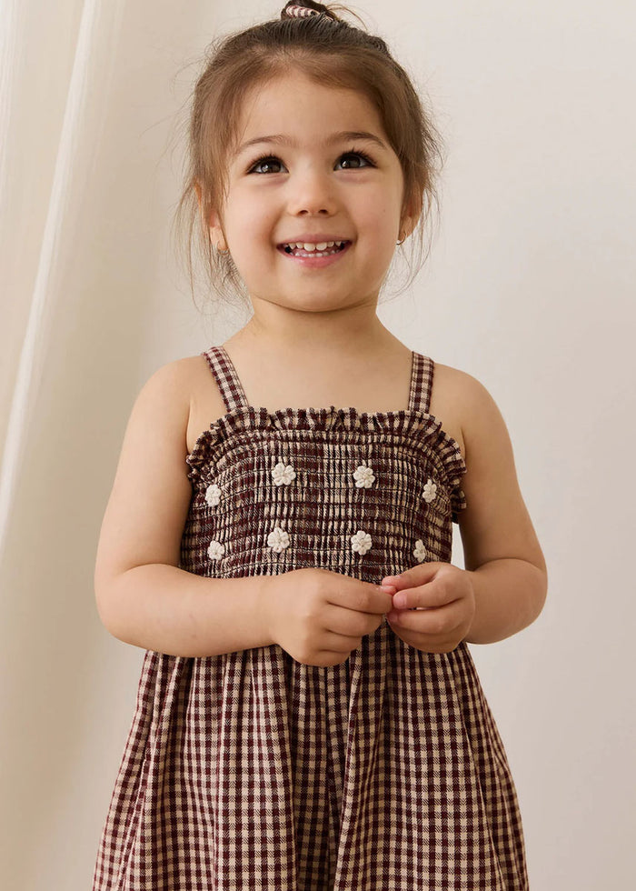Solenne Playsuit - Cinnamon Gingham