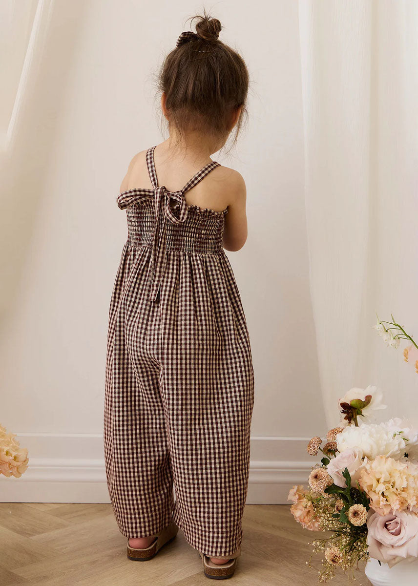 Solenne Playsuit - Cinnamon Gingham
