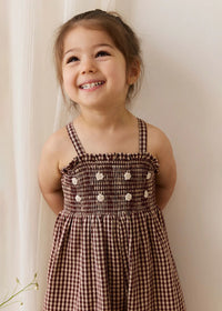 Solenne Playsuit - Cinnamon Gingham