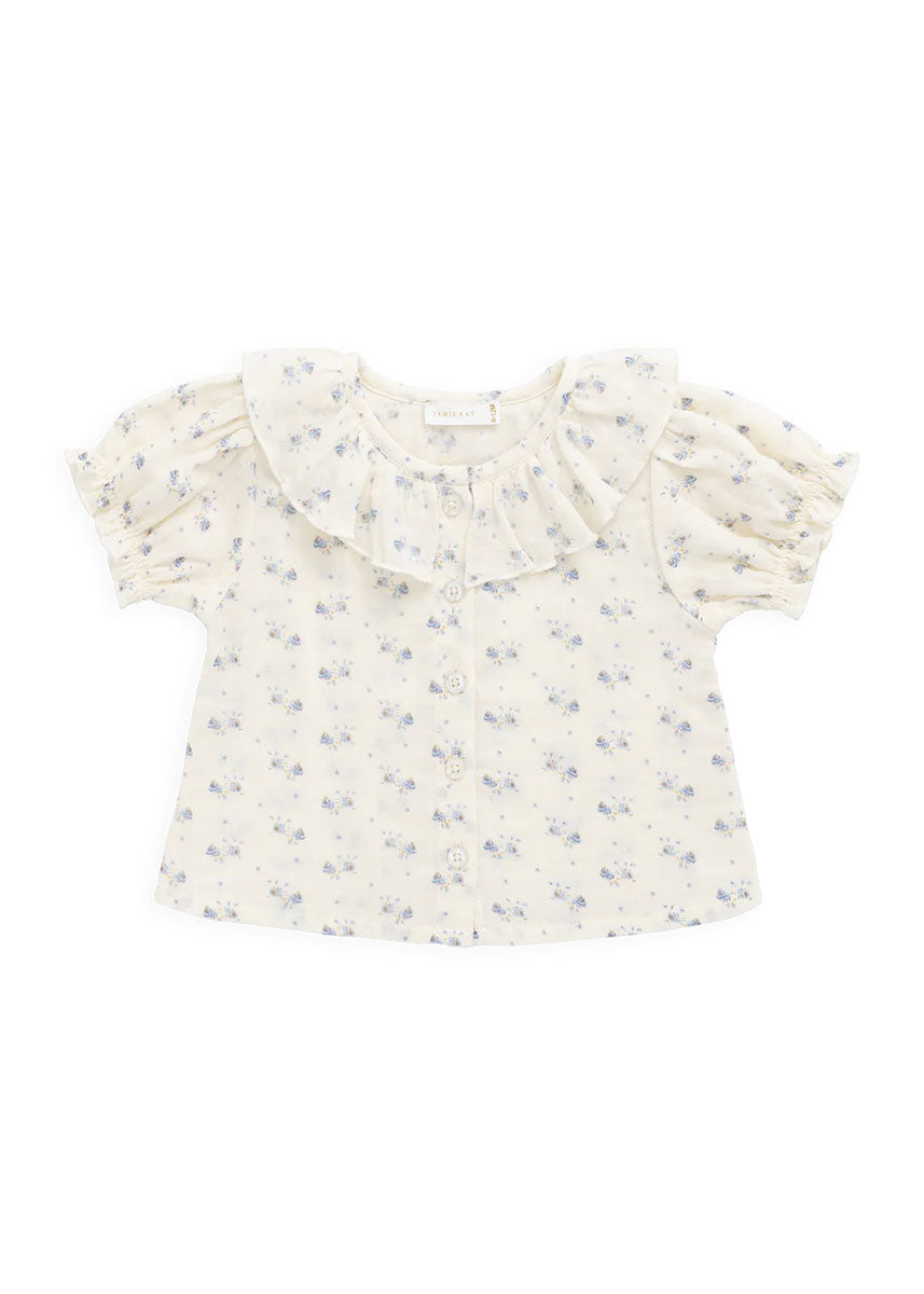 Alora Ruffle Top - Molly Blue