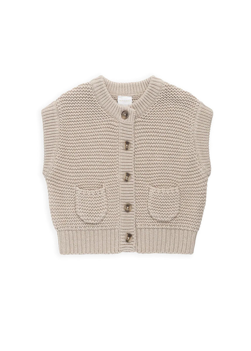 Rome Knit Vest - Oat