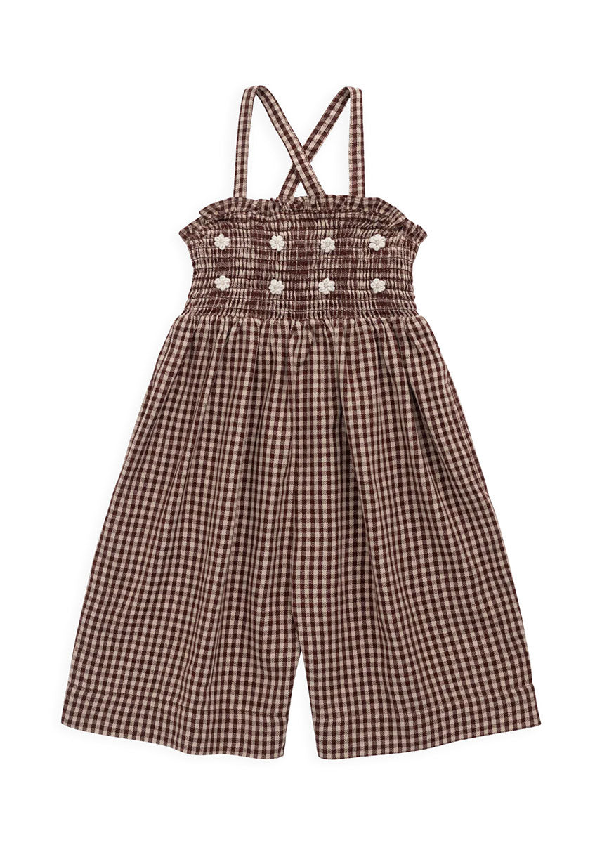 Solenne Playsuit - Cinnamon Gingham
