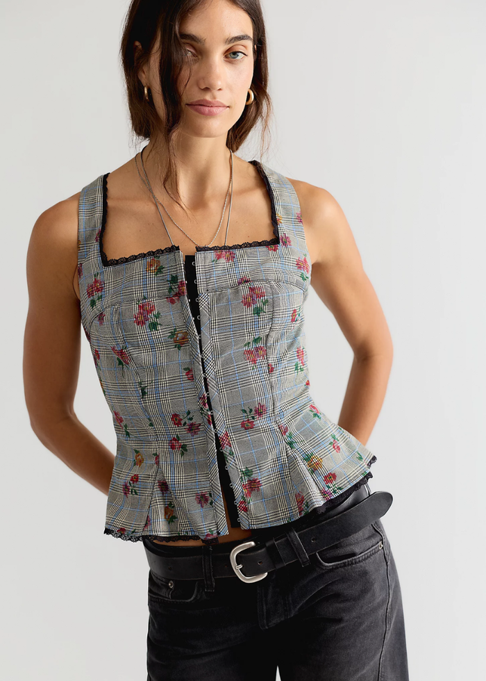 Jolie Corset Top - Black Combo