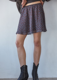 Kylo Chiffon Polka Dot Mini Skirt - Brown