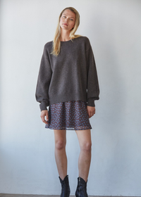 Kylo Chiffon Polka Dot Mini Skirt - Brown