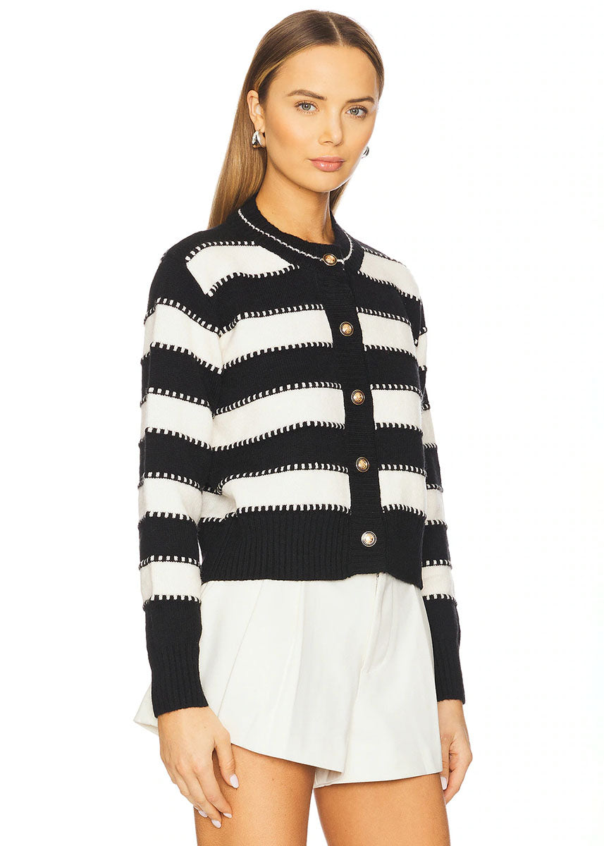 Sofi Cardigan - Black & Ivory