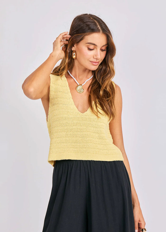 Pineapple Sweater Tank - Lemon