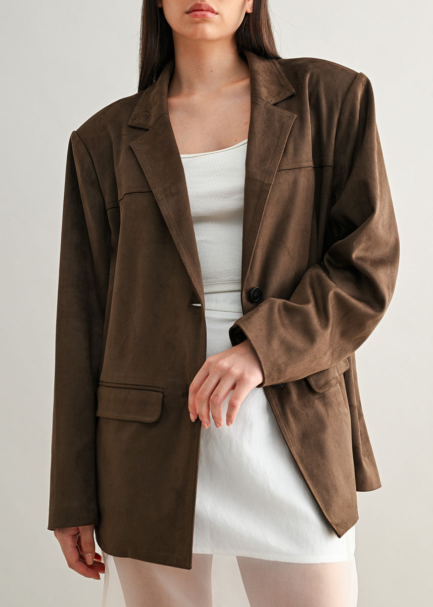 Declan Blazer Jacket - Dark Brown