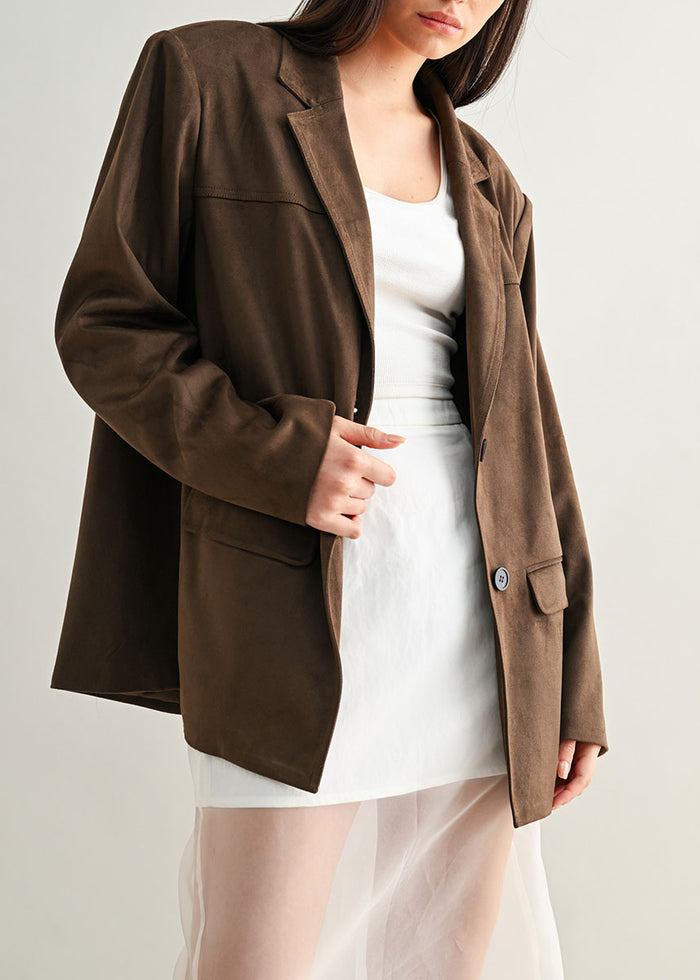 Declan Blazer Jacket - Dark Brown