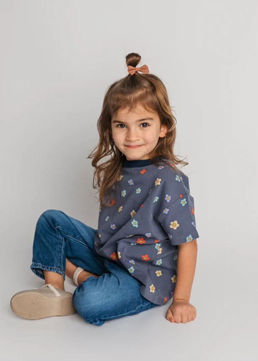 The Short Sleeve Daisy Tee - Blue