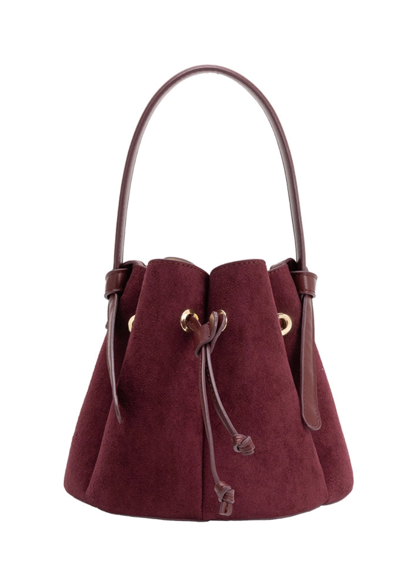 Laguna Mini Suede Bucket Bag - Burgundy