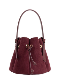 Laguna Mini Suede Bucket Bag - Burgundy