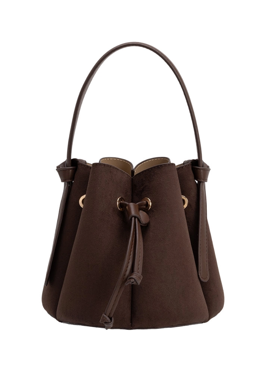 Laguna Mini Suede Bucket Bag - Chocolate