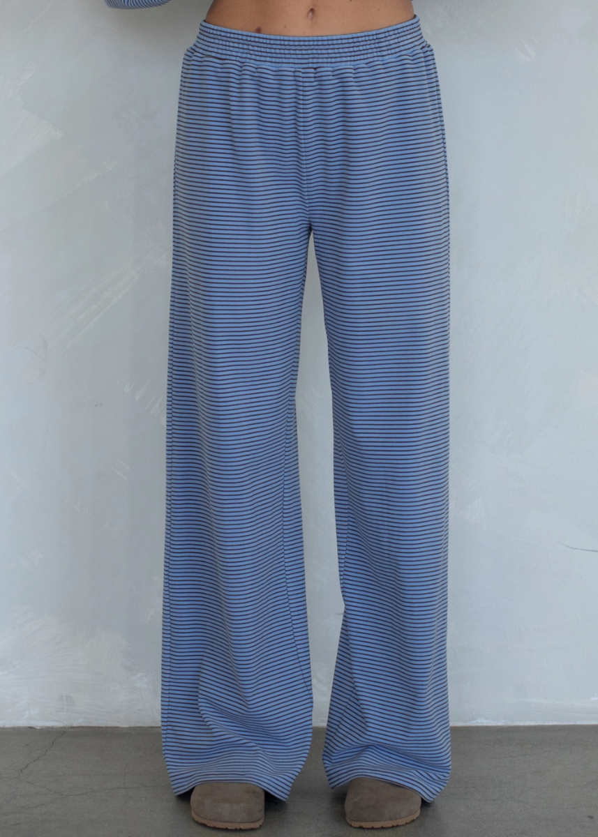 Levi Striped Pant - Dusty Blue