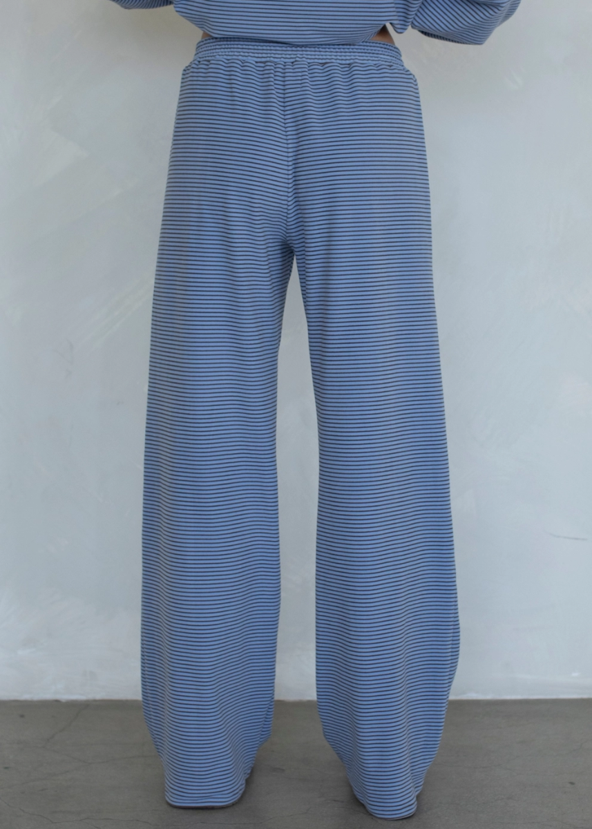 Levi Striped Pant - Dusty Blue
