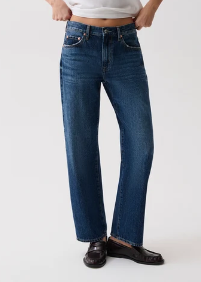 Lexi Mid Rise Bowed Straight - Moonwave