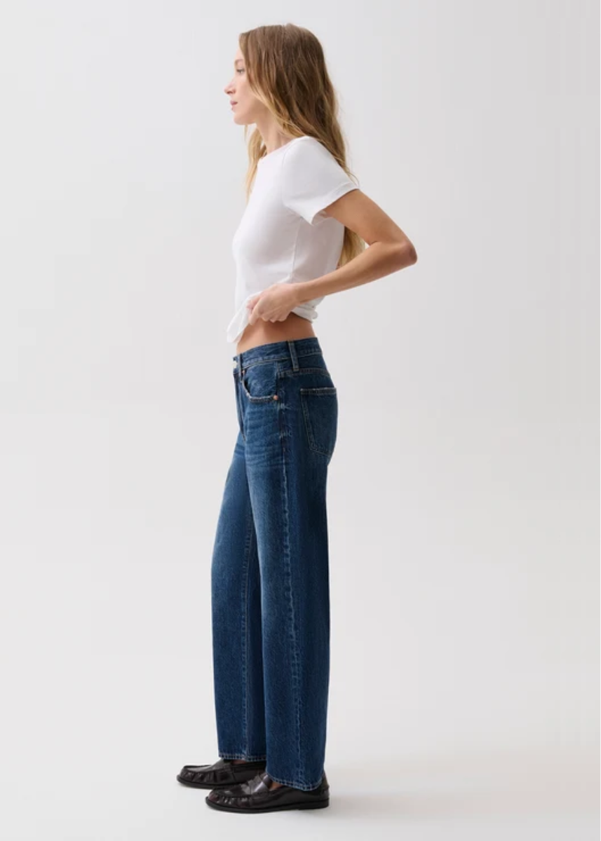 Lexi Mid Rise Bowed Straight - Moonwave