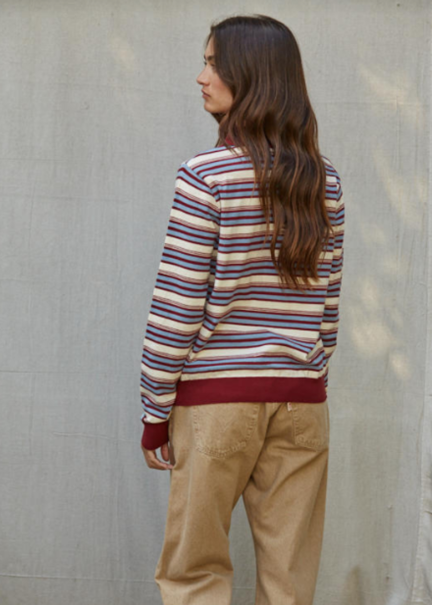 Line Point Polo Long Sleeve - Burgundy