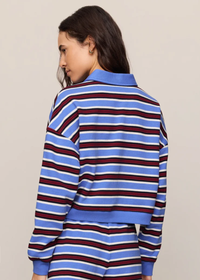 Low Key Stripe Henley - Bay Blue