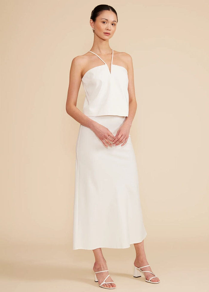Stassi Bias Midi Skirt - White