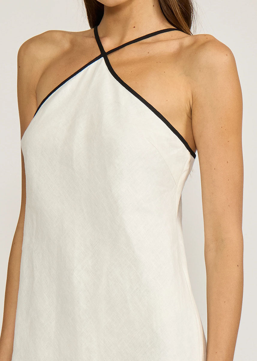 Grace Midi Dress - White & Black