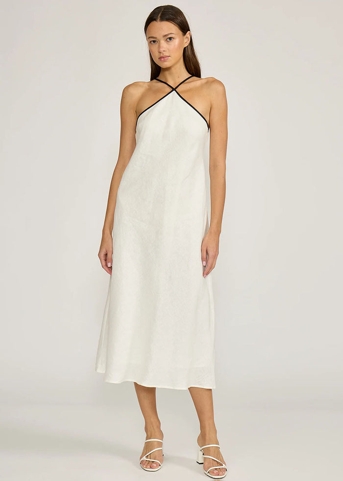 Grace Midi Dress - White & Black