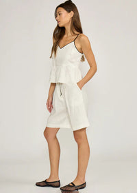 Lottie Relaxed Short - White & Black