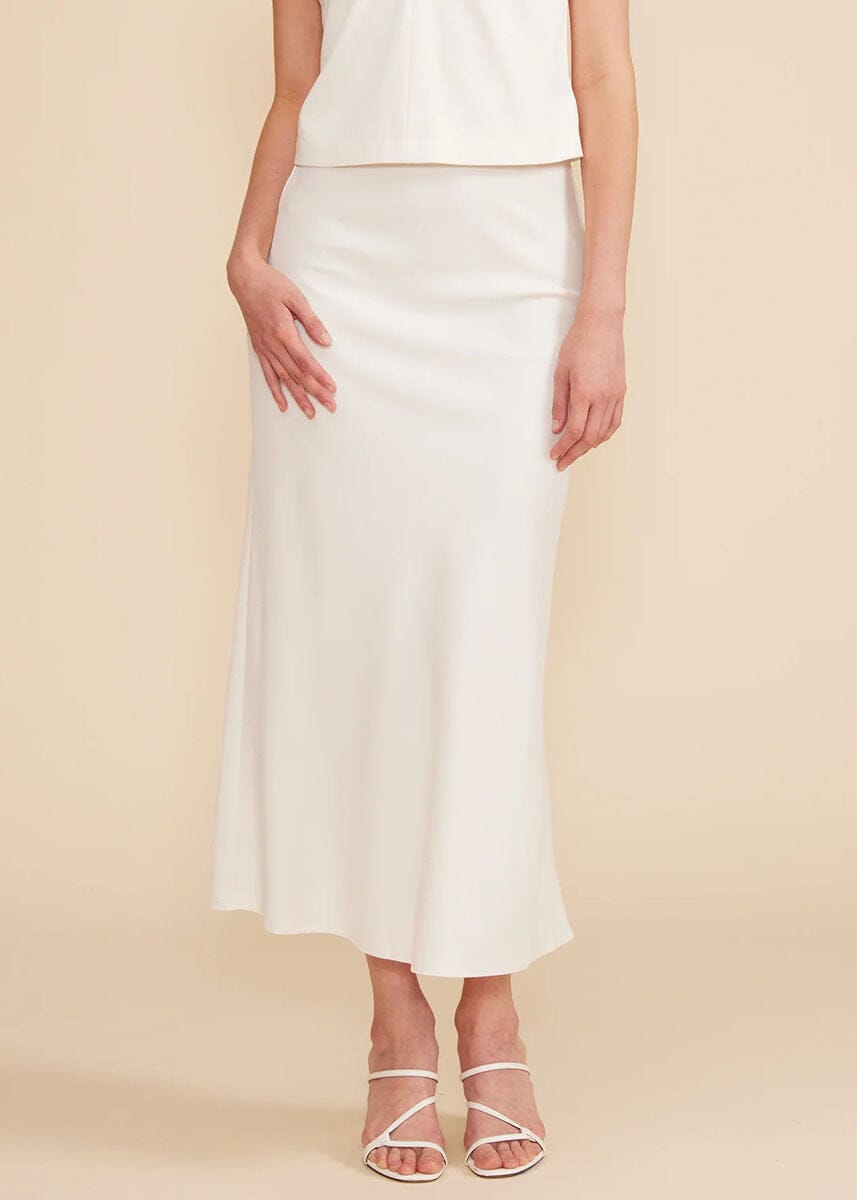 Stassi Bias Midi Skirt - White