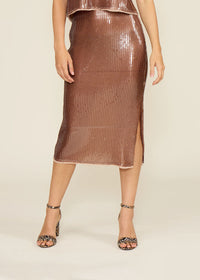 Molly Sequined Skirt - Taupe