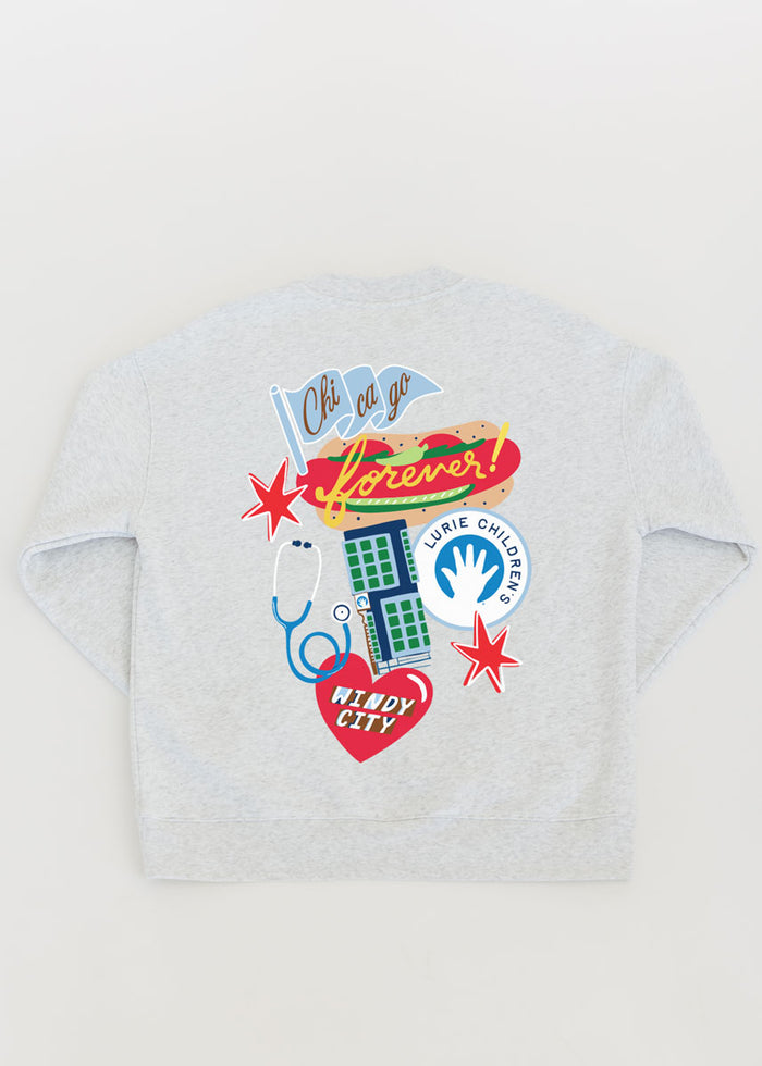 Pre-Sale: Lurie Children's Hospital Patches Crewneck - Ash Grey