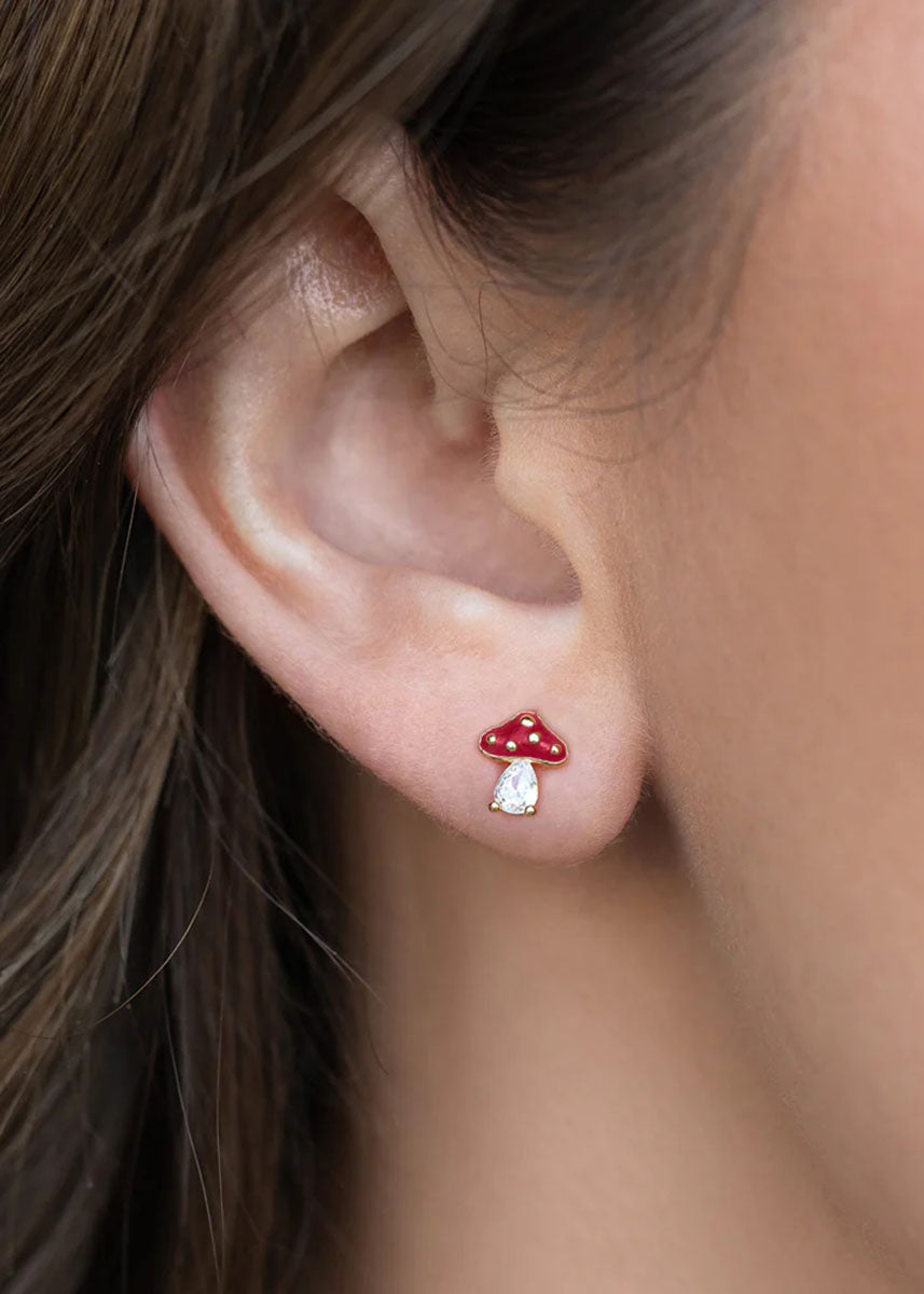 Magical Mushroom Studs - Gold